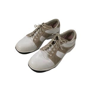 Footjoy Contour Series Women Golf Shoes White Tan Soft Spikes 94062 Size 8.5M